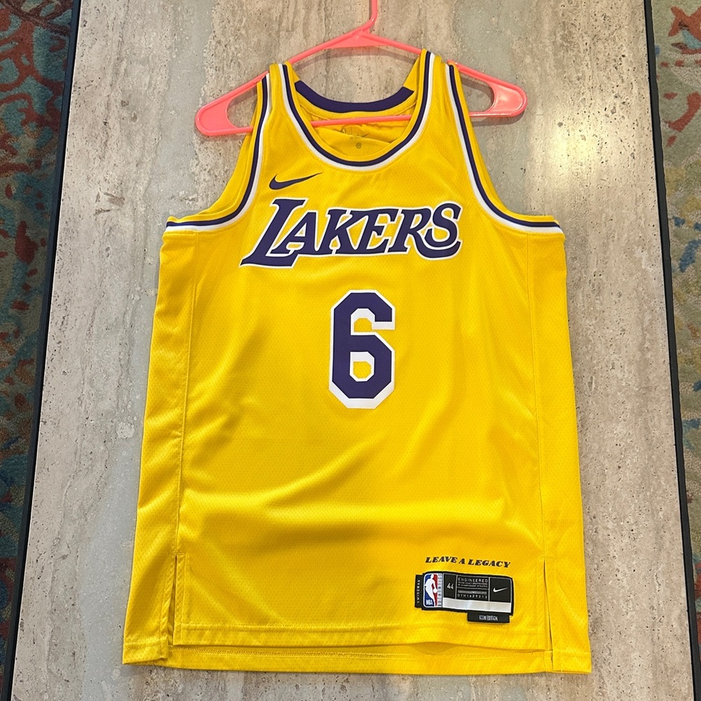 Nike LeBron James Los Angeles Lakers Icon Swingman jersey number 6 worn once EUC